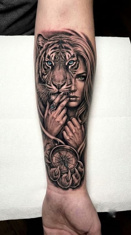 Tattoo Referência Realismo B&G #017ee8
