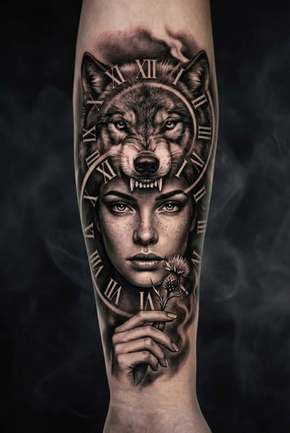 Tattoo Referência Realismo B&G #5e76fd