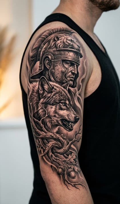 Tattoo Referência IA ChatTattoo · Realismo B&G
