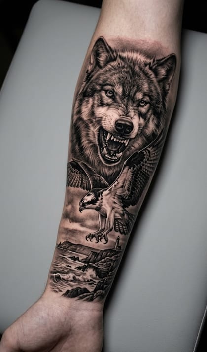 Tattoo Referência IA ChatTattoo · Realismo B&G