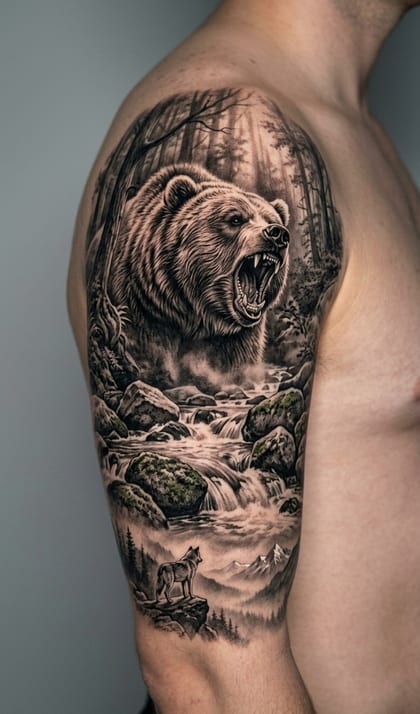Tattoo Referência IA ChatTattoo · Realismo B&G