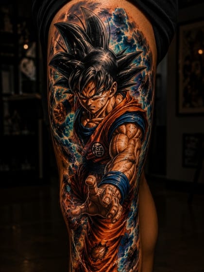 Tattoo Anime Perna Goku Anime / Otaku