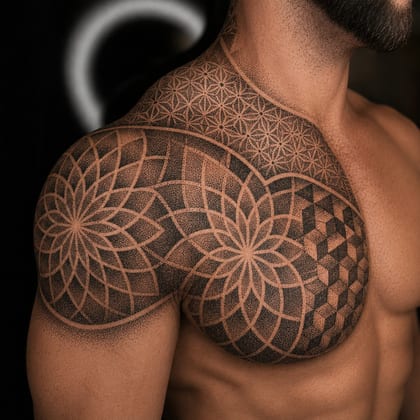 Tattoo Pontilhismo Geometrico Mandala Realismo B&G