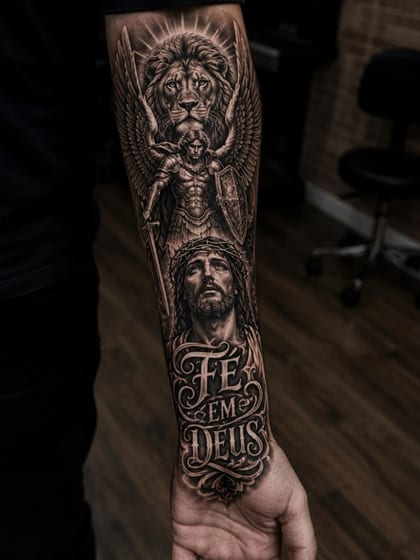 Tattoo Realismo Antebraco Fe Em Deus Realismo B&G