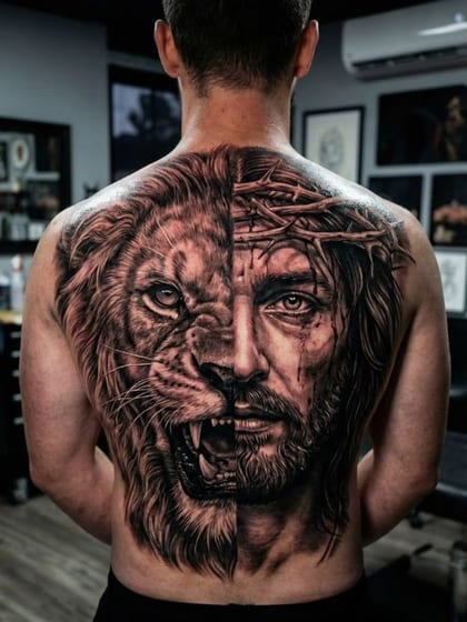 Tattoo Realismo Costas Leao Jesus Realismo B&G